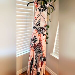 Abel The Label Anthropology Geometric Print Maxi Dress